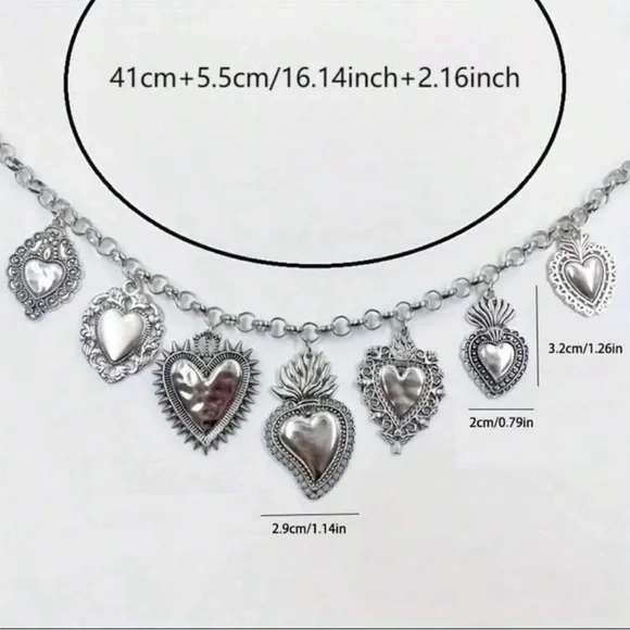 Zara Silver Heart Charm Necklace - Picture 3 of 3